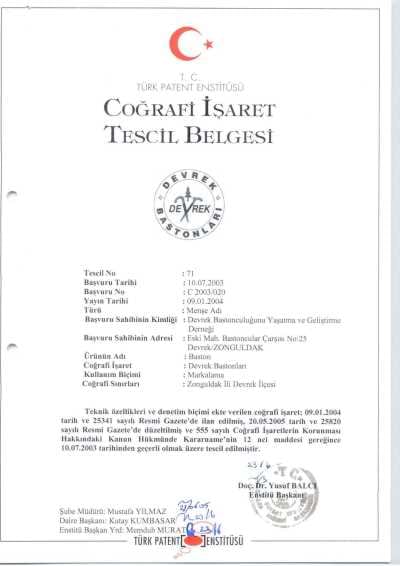 Coğrafi İşaret Belgesi